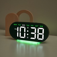 Huayang GH8035 Quarz Multifunktionaler LED Digitaler Wecker mit Nachtlicht Wanduhr für Studierzimmer USB-Betrieben
