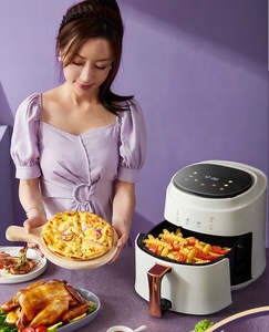 Đa chức năng điện điện không có lò dầu Thông Minh Kỹ thuật số màu Nồi chiên không khí nhôm PTFE vòng điều khiển kỹ thuật số 8 lít, 8L - Product Image 2