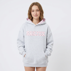Sudadera con Capucha Extra Grande Casual para Mujer Sailtek, Color Gris con Estampado Frontal, Largo Regular, Algodón, para Otoño e Invierno - Product Image 6