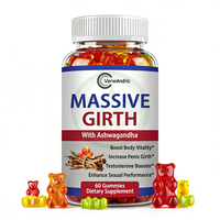 Gommes sans sucre de soutien énergétique de marque privée OEM massivement circonférence avec des suppléments de racine d'ashwagandha et de zinc pour adultes