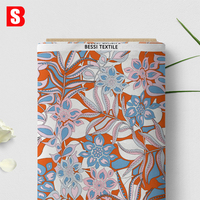 Tissu Bessi personnalisé à impression numérique, léger, 100 % coton, motif floral vibrant, pour robe respirante et tendance