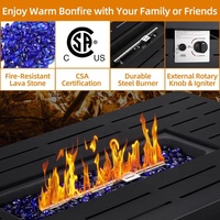 Maßgefertigtes Farbiges Outdoor-Sofa-Set mit Feuerstellen-Tisch und Gas-Feuerschale - Rauchfreie Umweltfreundliche Freistehende Gartenmöbel für die Terrasse