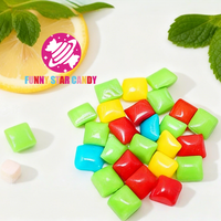 Bonbons à la gomme à mâcher en forme de tube de dentifrice coloré personnalisé, saveur de fruits, mini carré, gomme à mâcher, fabrication de bonbons à la gomme à mâcher