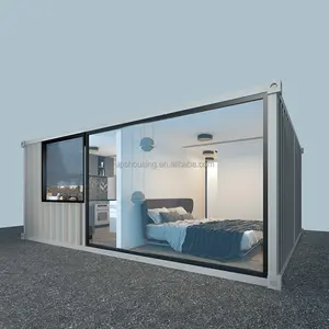 Popolare modulare 20ft contenitore casa arredata eco friendly mobile 2 camera da letto case container per la vendita