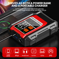 Démarreur de batterie portable 150 PSI avec compresseur d'air 4000A 24000mAh, gonfleur de pneus et manomètre numérique