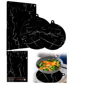 Tappetino Protettivo Ignifugo per Piano Cottura a Induzione, Elettrico, Resistente al Calore, Impermeabile Nero, Previene <span class=keywords><strong>Ustioni</strong></span> - Product Image 1