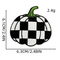 Applique d'automne brodée à motif léopard et patch de citrouilles à carreaux pour la décoration de vestes en jean et de sacs à dos, vente en gros
