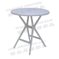 Table circulaire blanche de jardin en plastique de nouveau style pour l'utilisation extérieure de café de restaurant