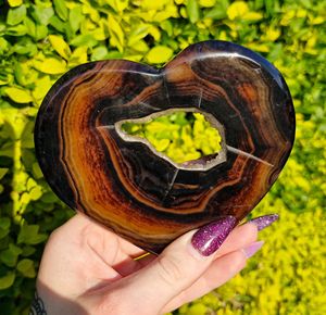 Cœur en cristal de haute qualité sculpté en <span class=keywords><strong>agate</strong></span> rouge et <span class=keywords><strong>noire</strong></span>, géode en forme de cœur, pierre de guérison très prisée pour cadeau thérapeutique - Product Image 6