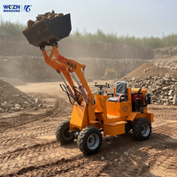 Chargeuse sur pneus diesel compacte polyvalente WGZN 4x4 articulée avec godet compact pour l'agriculture, la construction et l'exploitation minière