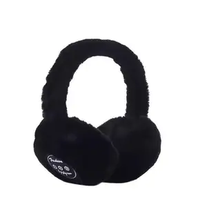 Toptan kablosuz tavşan kürk peluş kulaklık kış yumuşak sevimli katlanabilir moda sıcak Faux peluş katlanır kürk Earmuffs kulaklık