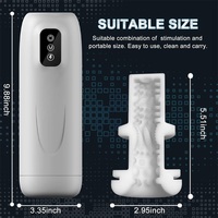 Wasserspüle Teleskop-Vibrationsheizung Masturbationsbecher wasserdicht automatische Männer-Schub-Stroker-Maschine für Sexspielzeug für Männer