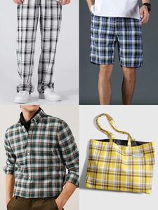 Pantalones cortos <span class=keywords><strong>de</strong></span> playa <span class=keywords><strong>con</strong></span> entrega <span class=keywords><strong>de</strong></span> fábrica, tela a <span class=keywords><strong>cuadros</strong></span> en blanco y negro, 100% algodón, tela suave a <span class=keywords><strong>cuadros</strong></span> para ropa artesanal - Product Image 2
