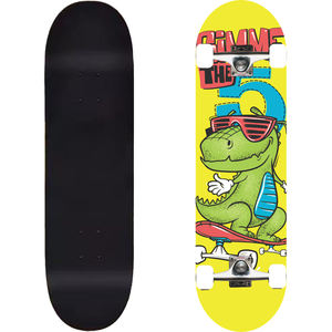 La planche à roulettes double wishbone Maple de 31*8 pouces à 7 étages avec dinosaure de dessin animé convient à l'entraînement en extérieur - Product Image 2