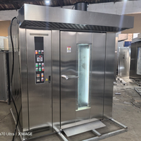 Nouveau four rotatif industriel commercial en acier inoxydable à haute productivité, au gaz/diesel, pour pizzas, maïs, fruits, capacité de 32/64 plateaux
