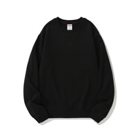Pull-over d'hiver surdimensionné 100 % coton 380 g/m² en gros, personnalisable avec logo OEM, sweat-shirt unisexe décontracté à col rond vierge