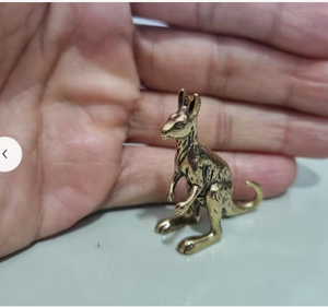 Mini Figura de Canguro, Estatua de Canguro Pequeña de Latón Vintage, Escultura de Animal Vintage, Adorno de Fengshui para Decoración del Hogar u Oficina - Product Image 6