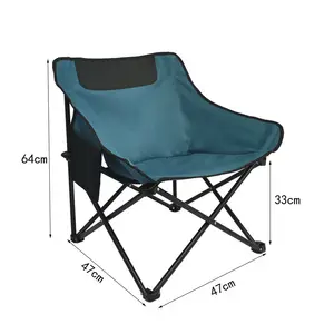 Grosir kursi lipat memancing luar ruangan bingkai Metal tabir surya tahan air kustom portabel kursi bulan perjalanan mendaki Kemah