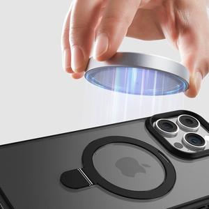Funda trasera dura mate con soporte de carga inalámbrica para teléfono magnético para iPhone 15 13 14 12 Pro Max Plus PPC35 - Product Image 5