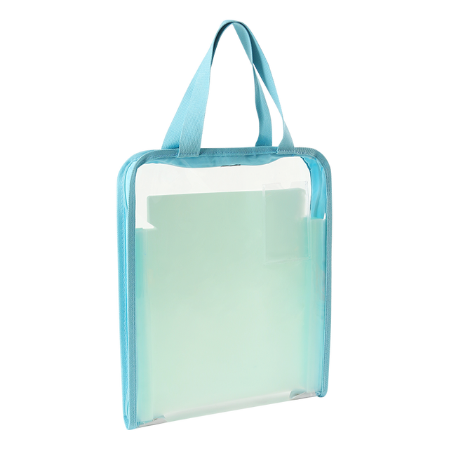 Large Capacity Multiple Layers PVC File Bag A4 Expandable Document Pouch Office Stationery Zipper File Bag Folder for Document
