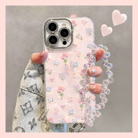 Coque bracelet Tulip pour Apple 13 Promax 16, charme jeune, 14 style sophistiqué, 15 style féminin moderne, 17 robustesse