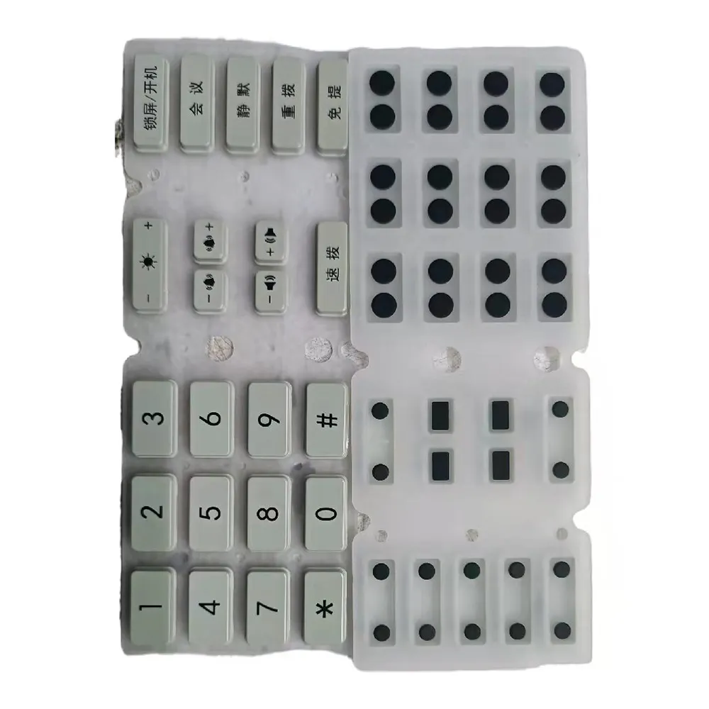 Custom molded conductive silicone rubber buttons