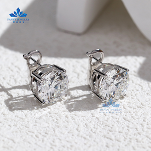 Pendiente trasero inglés Diamante grande 5CT 11mm LAB Creado Diamante D VS1 Pendiente de mujer de cuatro puntas <span class=keywords><strong>Oro</strong></span> de 18 quilates AU750 con IGI - Product Image 6