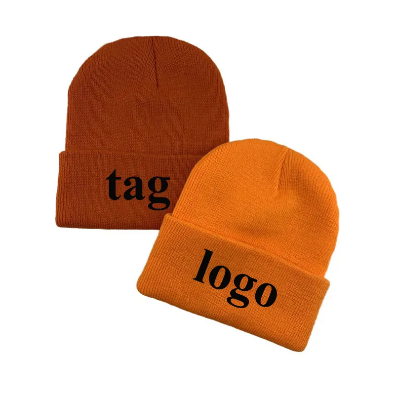 Plain Dyed Custom Beanie Hat 100% Acrílico Quente Malha Beanie Alta Qualidade Inverno Logotipo Personalizado Unisex Adultos Imagem Bordada