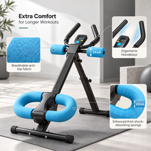 Appareil d'entraînement abdominal réglable et pliable avec écran LCD, 2 angles d'inclinaison, 5 niveaux de hauteur pour la maison et la salle de sport - Product Image 4