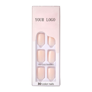 Logotipo personalizado Point Pink 30 Nails Prep Pad Manicure Stick Short Squoval Shape No Glue Mani Press on Nails <span class=keywords><strong>Uñas</strong></span> <span class=keywords><strong>postizas</strong></span> - Product Image 1