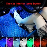 Luz Ambiental LED para el Interior del Automóvil, Controlada por Voz, con Ritmo Musical Colorido, Instalación con Encendedor de Cigarrillos de Silicona