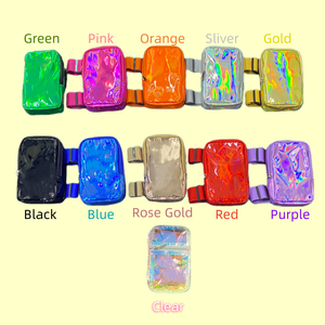 Bolso holográfico multicolor para pierna caída de carnaval, Correa ancha ajustable, bolso para teléfono en el muslo, logotipo personalizado, bolso para pierna en el muslo para mujer - Product Image 1