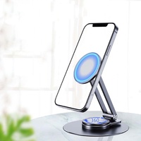 Support de téléphone magnétique rotatif à 360 degrés, moderne, pliable, en alliage d'aluminium, support de bureau, compatible MagSafe
