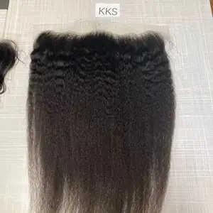 HD lace frontal Kinky Straight Pre Plucked hairline Yaki HD Lace closure LW LC IC DC WW DW curly human hair vendor