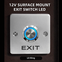 Bouton-poussoir d'extérieur électronique intelligent DFD 12V à anneau lumineux, en alliage de zinc, pour contrôle d'accès OEM