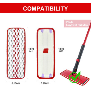 Compatible con O-Cedar Xunyijie, fregona plana de repuesto, tela de chenilla, mango de escritorio sostenible, cabezal giratorio de escurrido automático - Product Image 2