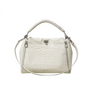 Bolso Tipo Cubo de Gran Capacidad con Patrón de Cocodrilo en Cuero Genuino, Correa Única de Poliéster, Nuevo y Elegante, Primavera 2026 - Product Image 1