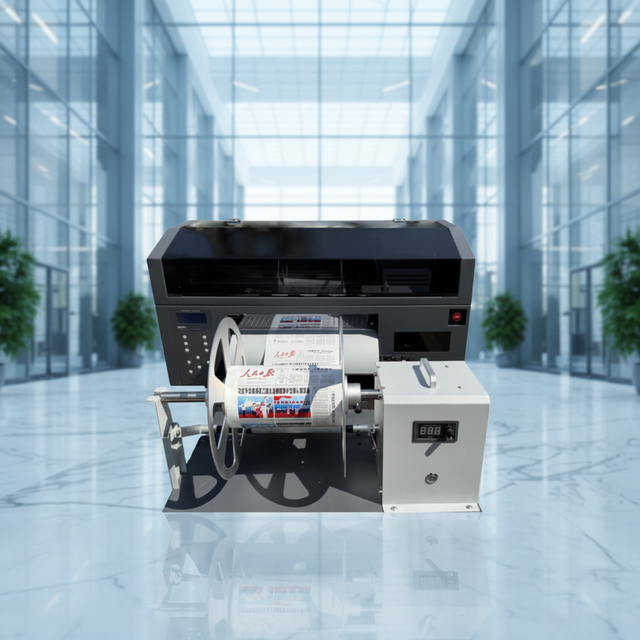 High Resolution Eco Friendly UV LED Printer Roll to Roll Label Printer CMYK+White Ink for Transparent Label Printing