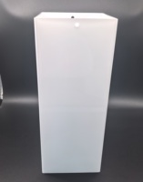 Abat-jour en verre pressé givré blanc laiteux moderne de fabrication OEM, forme carrée et cylindrique, lustre suspendu
