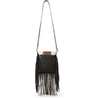 Tas selempang bunga wanita Handtooled Suede buatan tangan barat dompet tas Messenger kulit asli