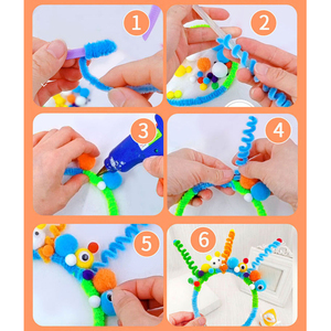 Làm cho thời trang của riêng bạn headbands Cô Gái Tóc Phụ kiện ống Cleaner Chenille STEM làm nghệ thuật Kit - Product Image 6