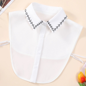 Cuello Falso de Gasa con Ribete Negro <span class=keywords><strong>para</strong></span> Mujer, Estilo Blusa Otoñal, Cuello <span class=keywords><strong>para</strong></span> Usar sobre Suéteres y Camisetas, Venta al por Mayor - Product Image 3