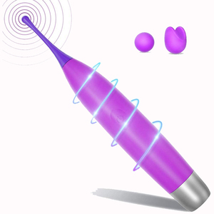 Hochfrequenz-Klitorisvibrator mit 2 Silikon-Aufsätzen, leistungsstarker Klitoris-G-Punkt-Nippel-Stimulator für schnellen Orgasmus, Sexspielzeug - Product Image 1