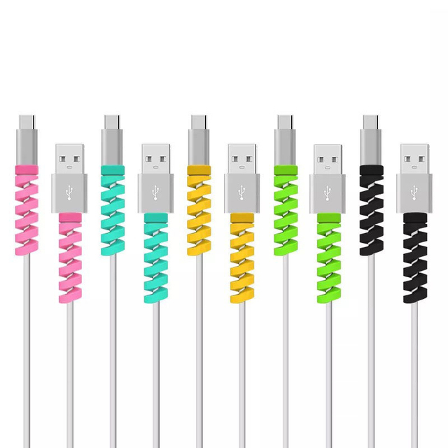 Spiral Anti-folding Silicone Protector De Cargador Mobile Phone Charging Cable Protector