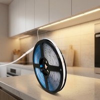 Bande lumineuse LED COB 12V flexible sans points, ruban lumineux à intensité variable pour éclairage intérieur d'hôtel