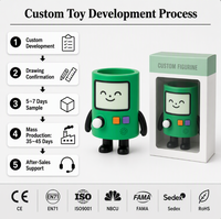 Support de crayons robot chibi en PVC, figurine d'action OEM, console de jeu rétro, organisateur de bureau, jouet miniature mignon, personnalisable, à collectionner