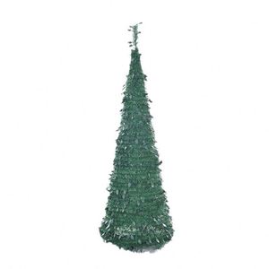 Pop-<b>up</b> Christmas Tree Green PVC Foldable Christmas Tree Round Pagoda Artificial Christmas Tree Holiday Decoration - Product Image 2