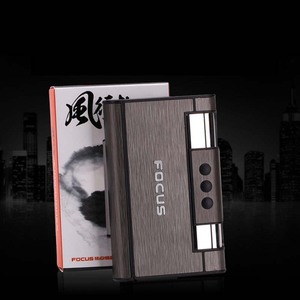 ขายส่งเคสบุหรี่บางพิเศษบุหรี่โผล่ออกมาอัตโนมัติพร้อมไฟแช็กเปลวไฟ<span class=keywords><strong>ก</strong></span>ันลม - Product Image 3