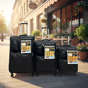 Valise de voyage légère en nylon, grande capacité, imperméable, bagage cabine 20 pouces, bagage étudiant 24 pouces avec rangement extensible - Product Image 1