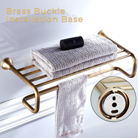 Accessoires de salle de bain en laiton antique à fixation murale, ensemble complet pour sanitaires
